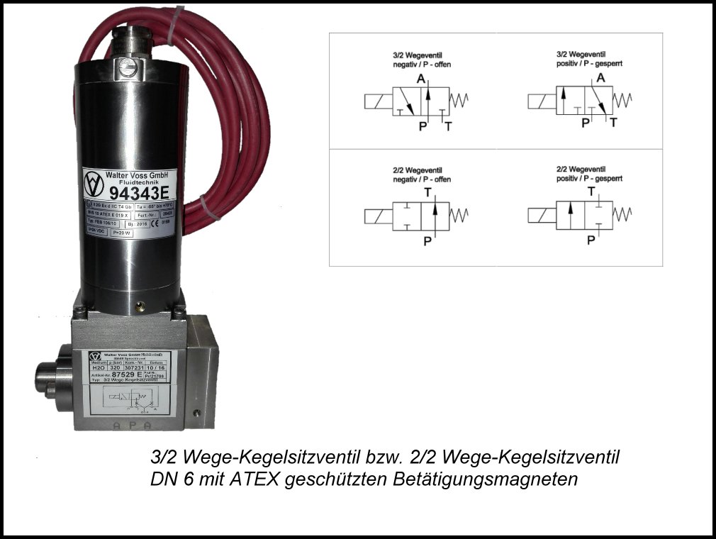 2/2 Wegeventil Wasserhydraulik mit ATEX Elektromagnet